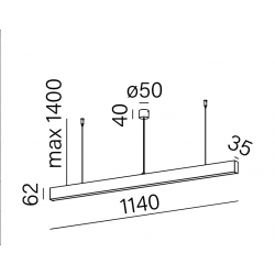 RAFTER 114 LED 3000K zwieszany biały struktura 50602-M930-D9-00-13